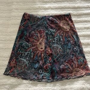 Urban Outfitters Sun and Earthy Patterned Mini Skirt